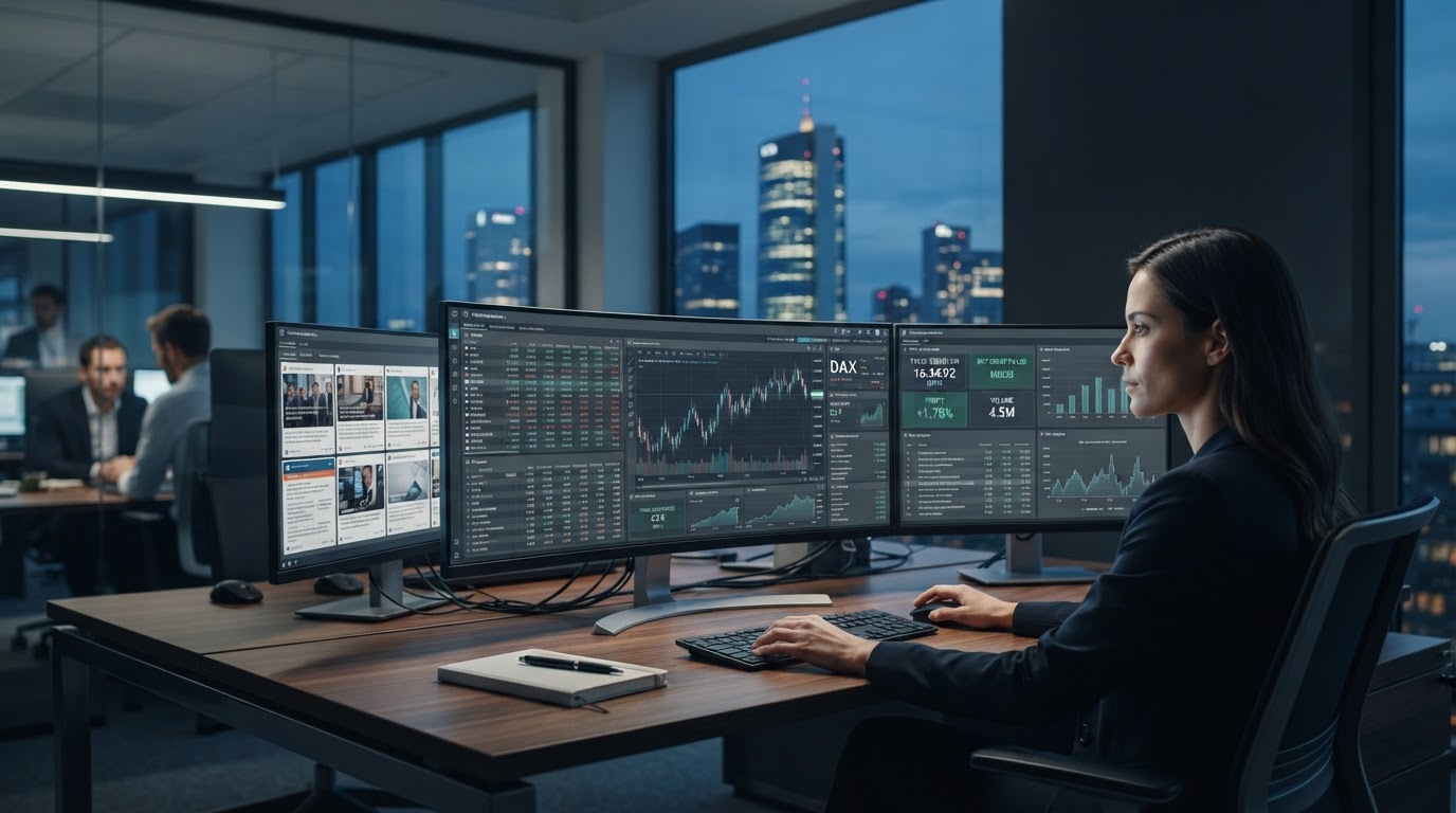 Ethera Trade 4.2 real-time market data displayed on a trading terminal screen